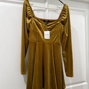 Forever 21 Gold Long Sleeve Dress